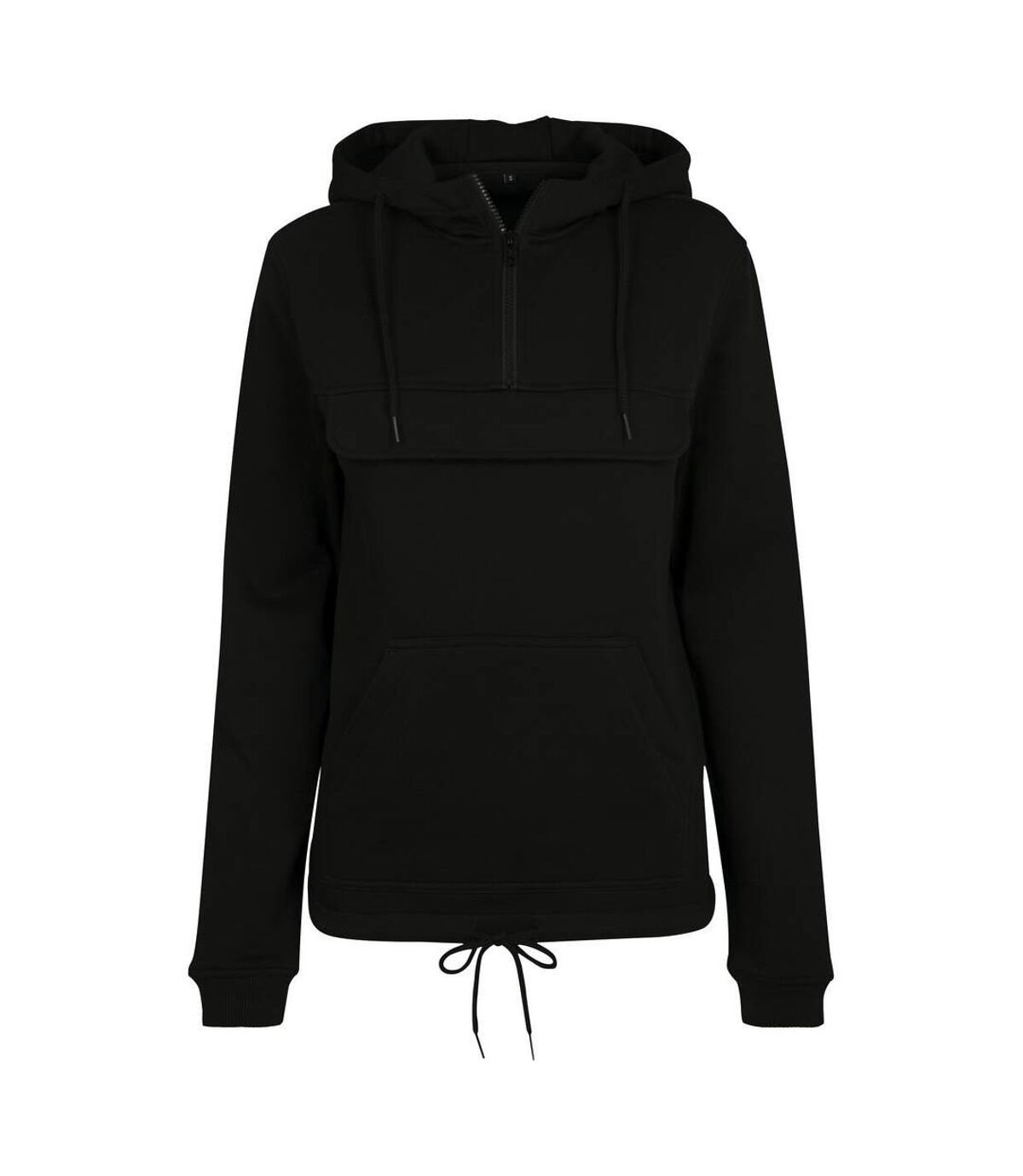 Build Your Brand Womens/Ladies Pullover Hoodie (Black)