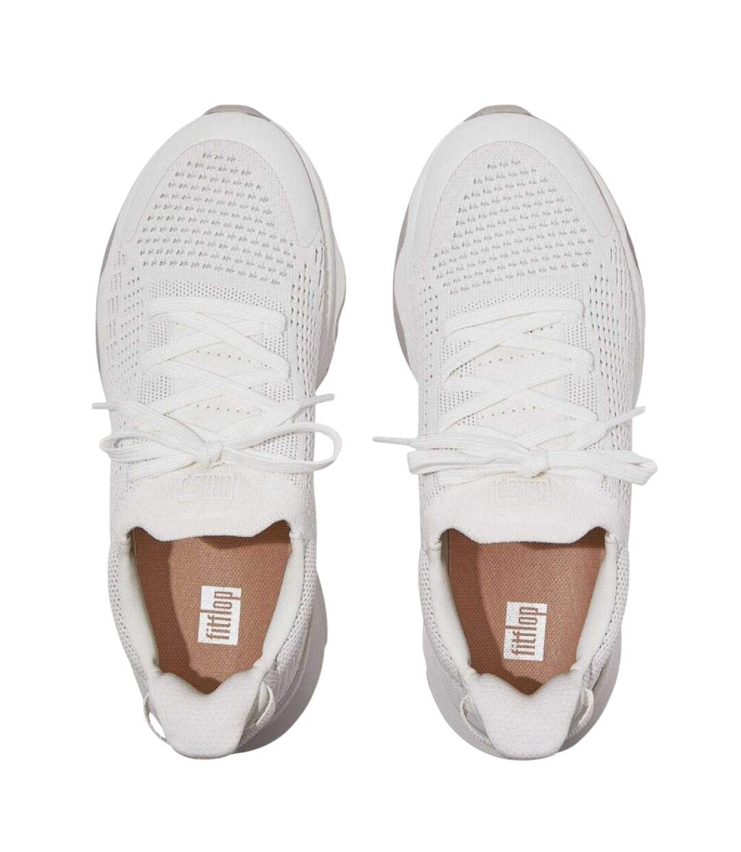 Womens/ladies Ffx Knitted Trainers White Grey Fit Flop-3