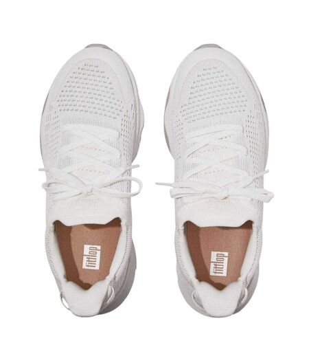Womens/ladies Ffx Knitted Trainers White Grey Fit Flop