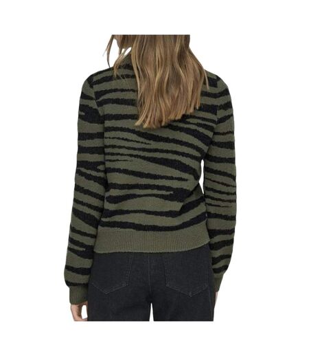Pull noir/kaki zébré femme jdy lorraine