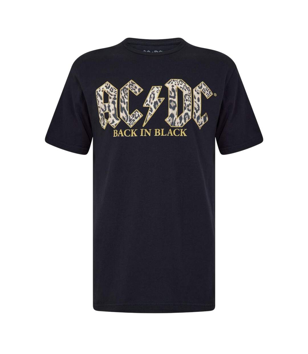 T-shirt Motif/style Imprimé Léopard Back In Black Femme Noir AC/DC-1