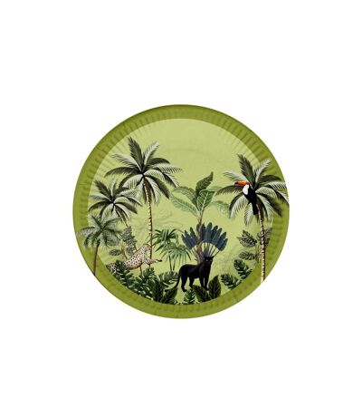 Lot de 10 Assiettes en Carton Palmeraie 18cm Vert