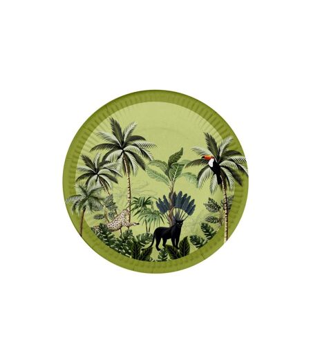 Lot de 10 Assiettes en Carton Palmeraie 18cm Vert