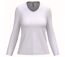 T-shirt manches longues col V - Femme - K382 - blanc-1