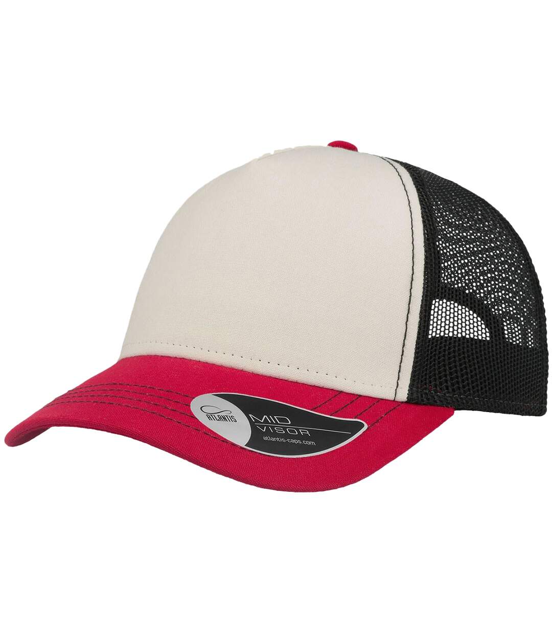 Casquette trucker rapper blanc / bordeaux / noir Atlantis-1