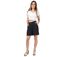 Short femme en coton mélangé FAUSTINE uni noir Coton Du Monde-1