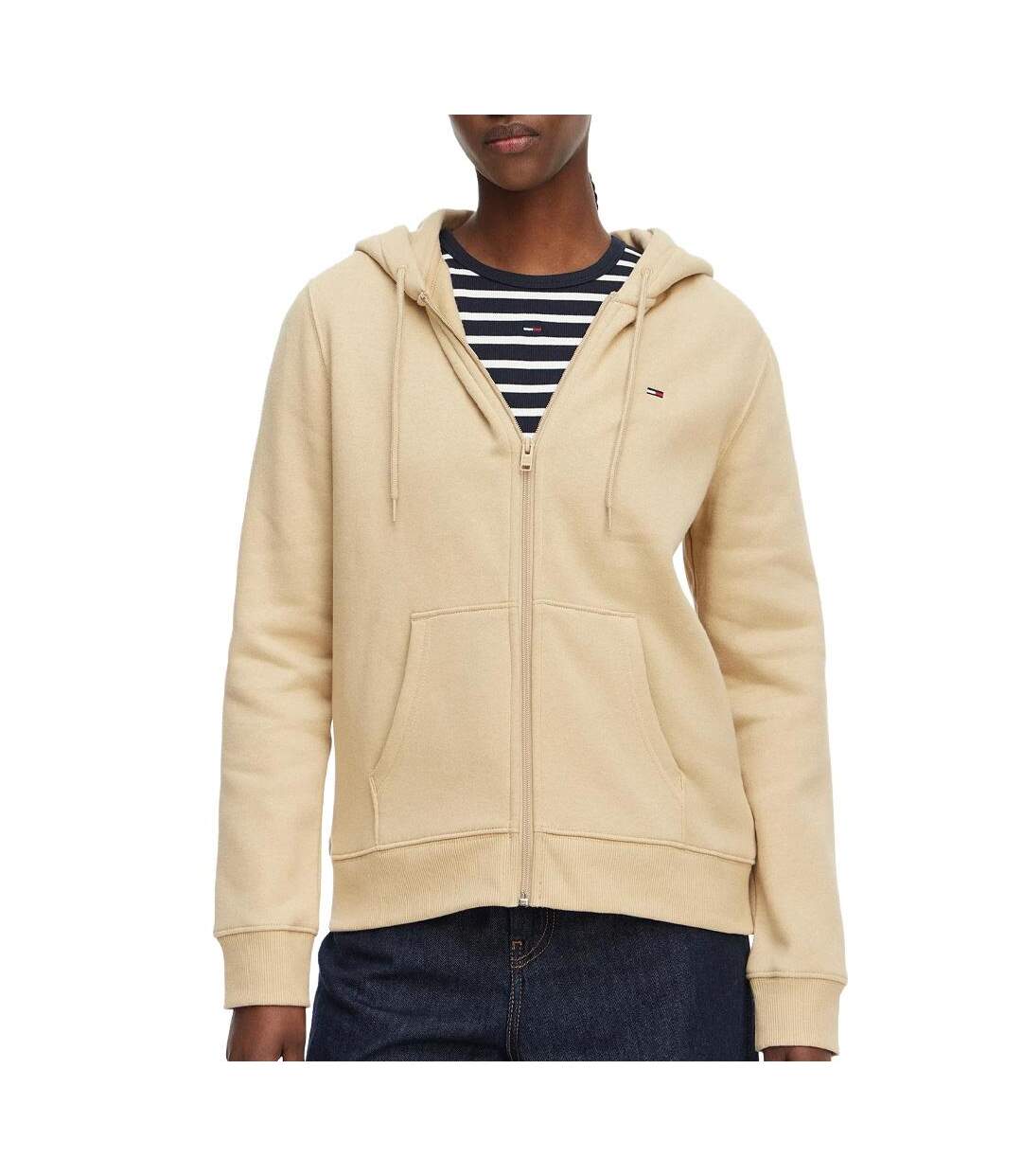 Sweat beige moyen femme tommy hilfiger tjw reg s flag-1
