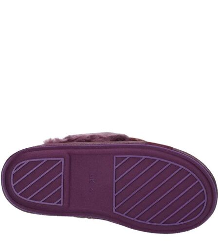 Womens/ladies lechlade suede sheepskin slippers purple Cotswold