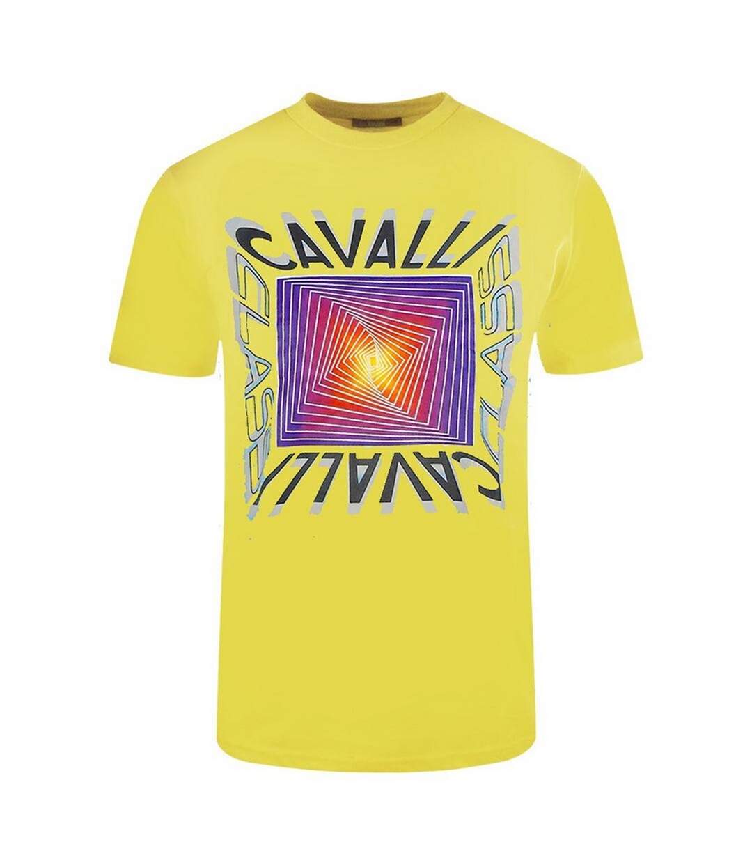 T-shirt Motif/style Boîte Asymétrique Adulte Jaune Cavalli Class-1