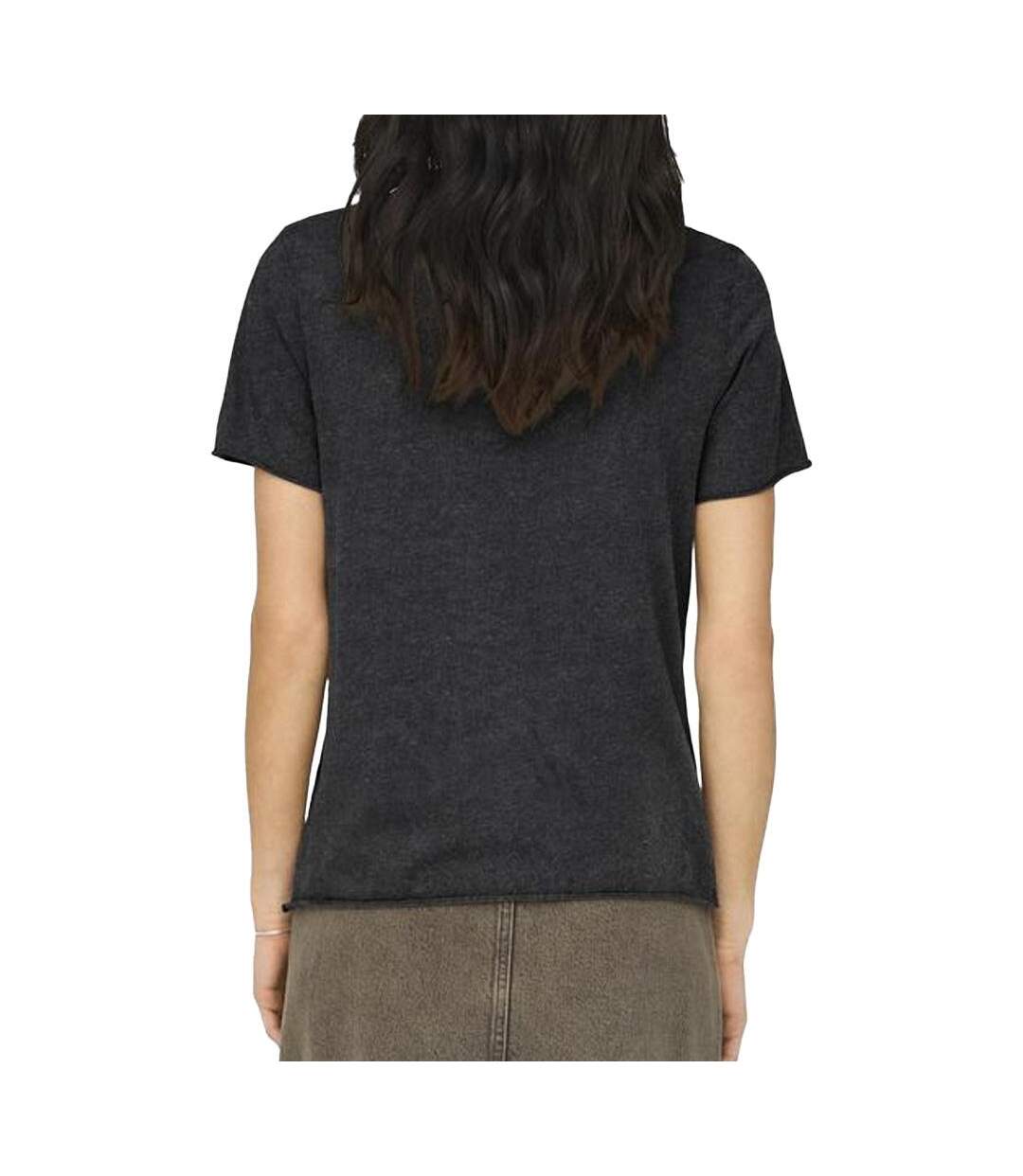 T-shirt noir femme only lucy-2