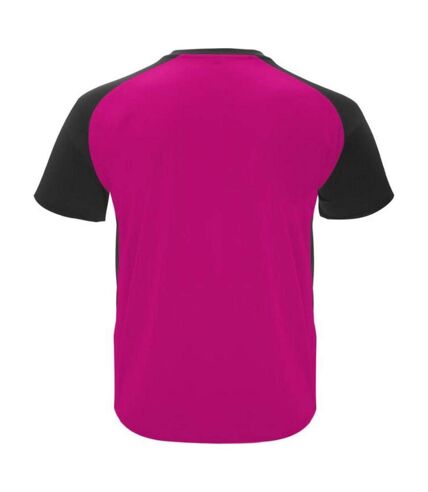 Unisex adult bugatti sports t-shirt fuchsia/solid black Roly