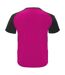 Unisex adult bugatti sports t-shirt fuchsia/solid black Roly