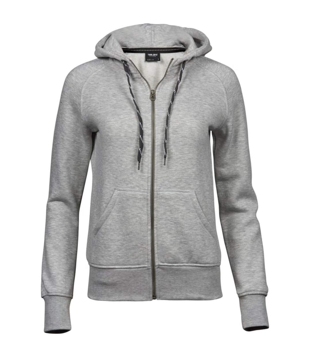 Womens/ladies fashion zip hoodie heather grey Tee Jays-1