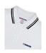 Mens Tipped Polo Shirt White Black Lambretta-3