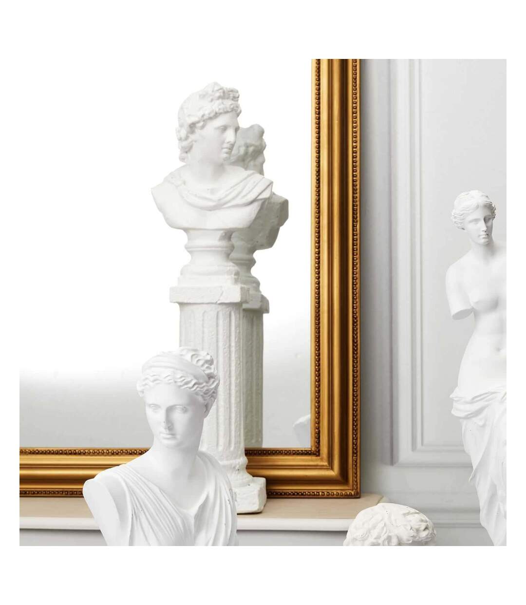 Statue buste blanc en magnésia 19 x 16 x 63.5 cm-2