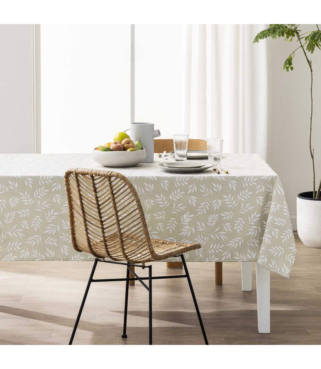 Nappe Antitache Imprimé Milova 145x240cm Naturel-3