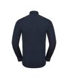 Russell Collection Mens Long Sleeve Contrast Ultimate Stretch Shirt (Bright Navy/Oxford Blue)