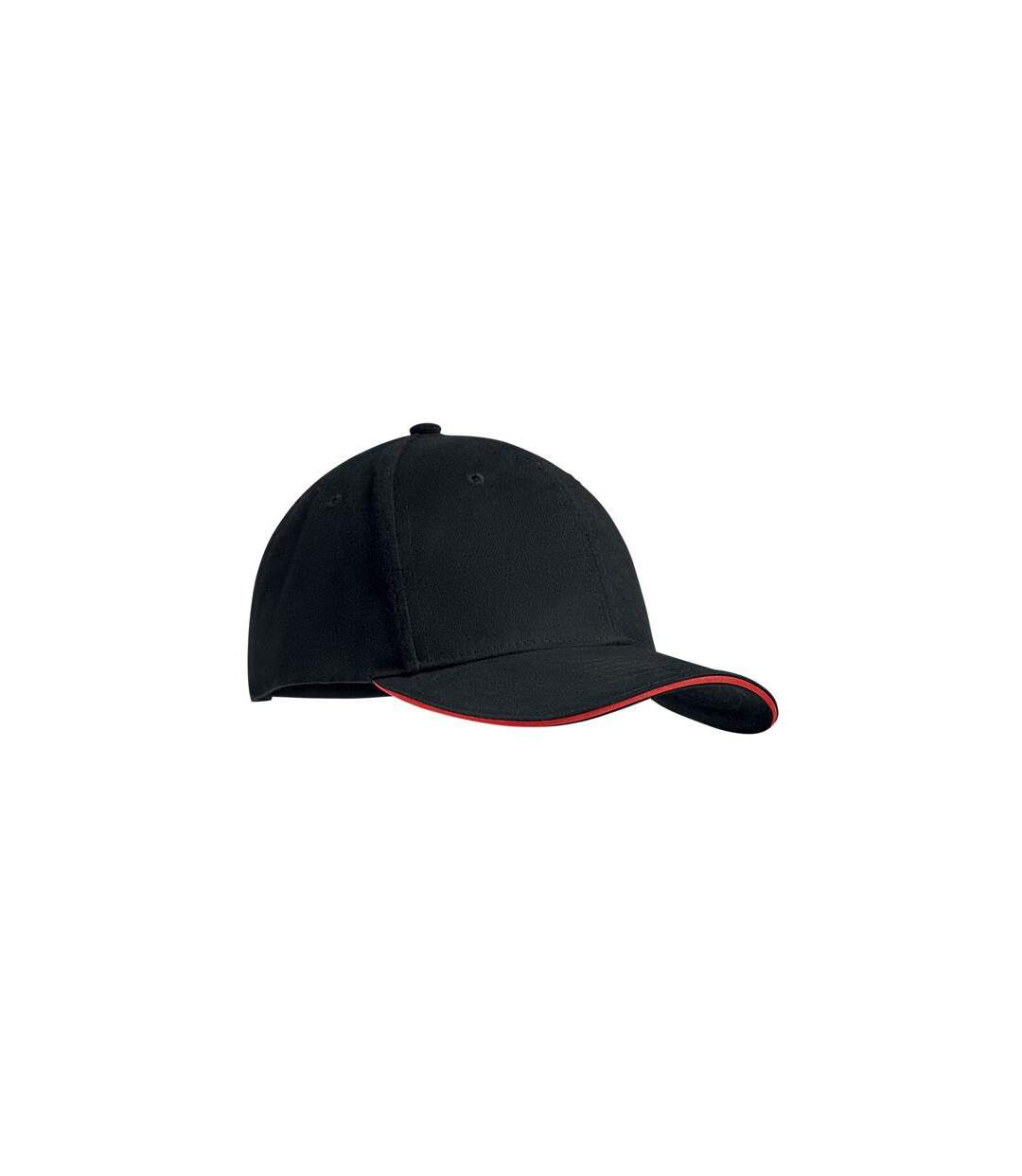 Tekapo Heavy Brushed Cotton Baseball Cap Black Red MidOcean-2