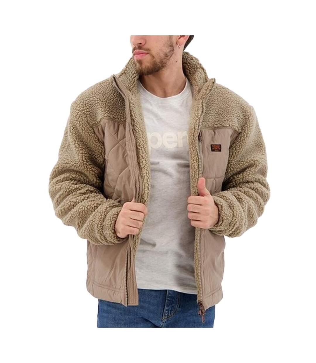 Veste Sherpa Marron Homme SUPERDRY Workwear Hybrid - 3XL-1