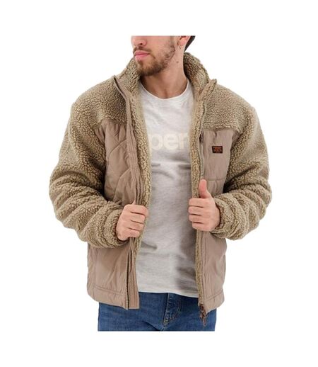 Veste Sherpa Marron Homme SUPERDRY Workwear Hybrid - 3XL