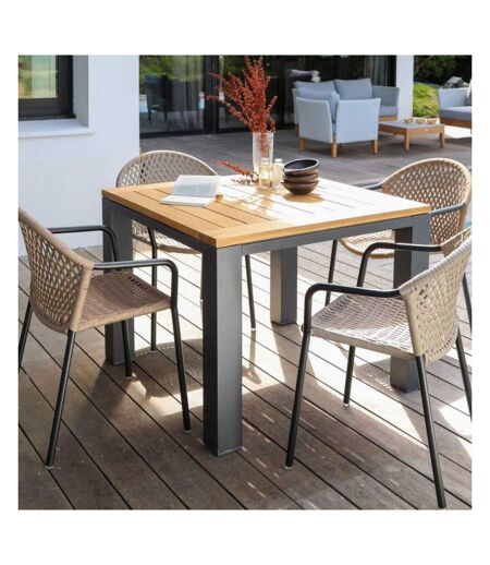 Table de jardin en aluminium et teck Torino