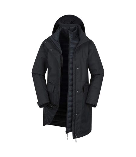 Womens/ladies Rain On 3 In 1 Waterproof Jacket Black Mountain Warehouse