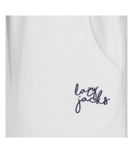 Womens/ladies Jersey Shorts White Lazy Jacks