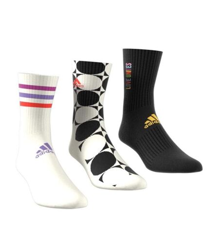 X3 paires de chaussettes blanc/noir homme adidas pride