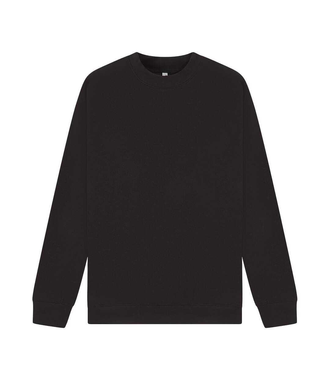 Unisex Adult Premium Combed Cotton Extended Neckline Oversized Sweatshirt Black Casual Classics-1