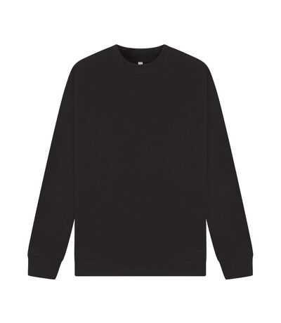 Unisex Adult Premium Combed Cotton Extended Neckline Oversized Sweatshirt Black Casual Classics