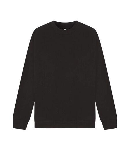 Unisex Adult Premium Combed Cotton Extended Neckline Oversized Sweatshirt Black Casual Classics
