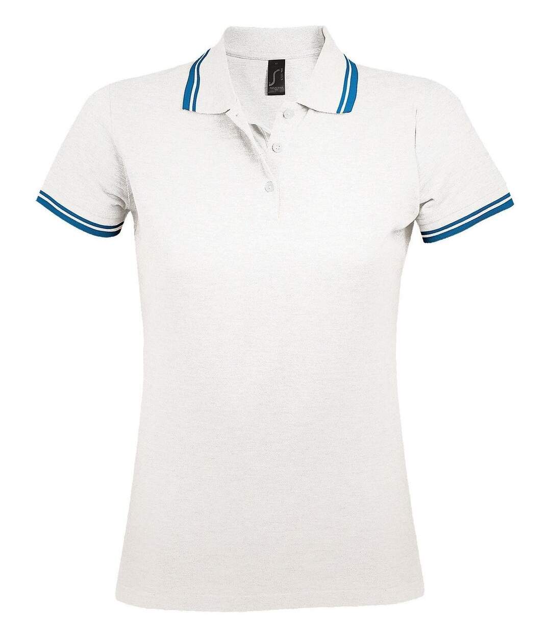 Polo femme - 00578 - blanc et aqua