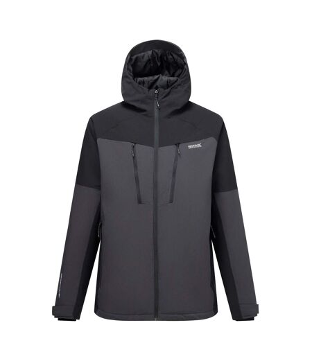 Mens Highton Two Tone Waterproof Stretch Insulated Jacket Ash Black Regatta