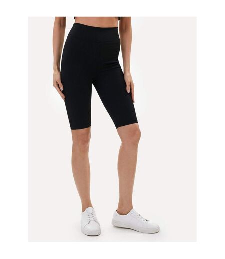 Womens/ladies mira ribbed shorts black Generic
