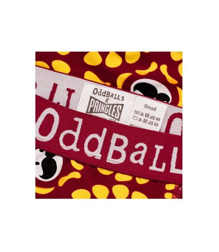 Womens/ladies bbq pringles boxer shorts yellow/red OddBalls