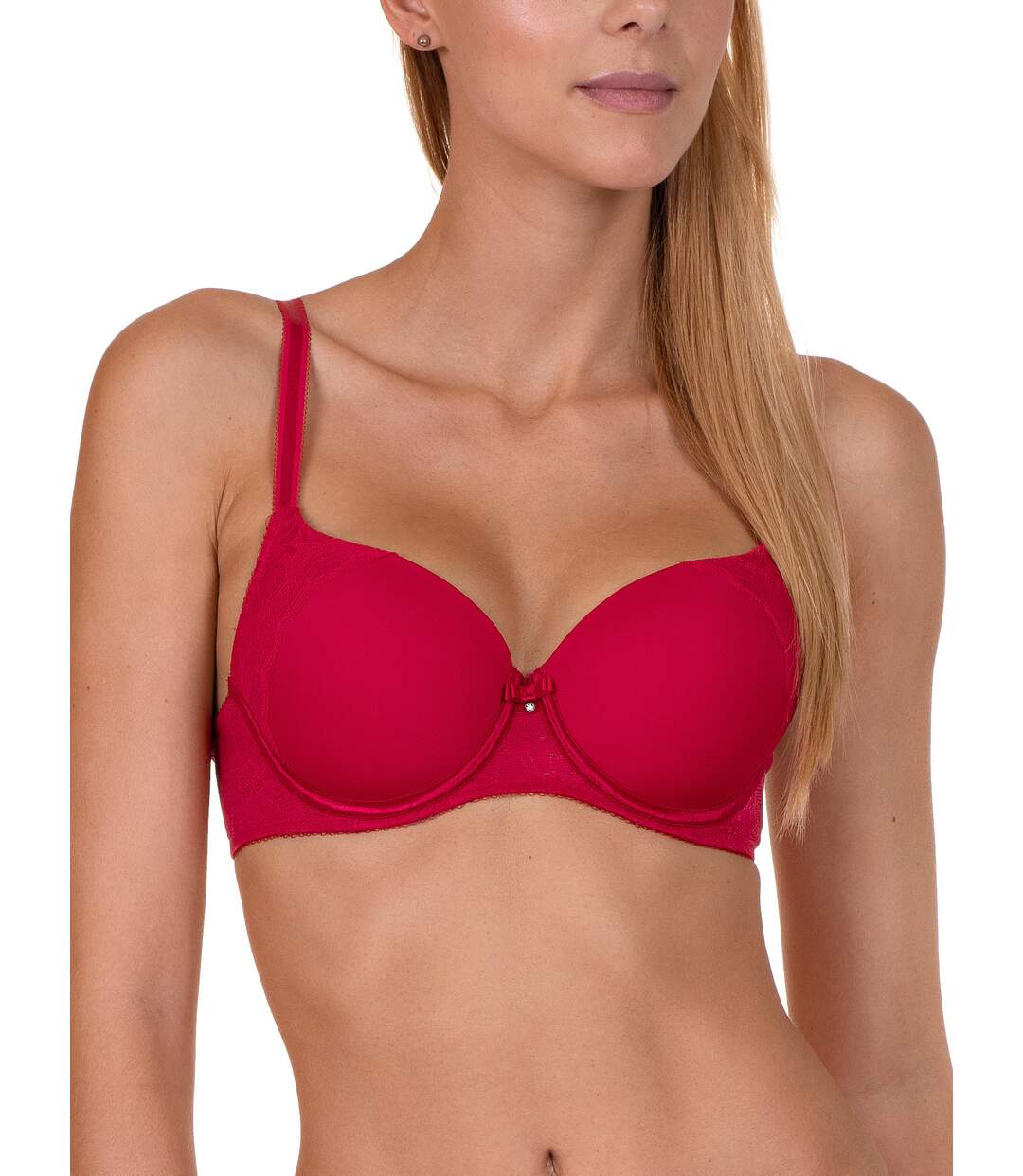 Soutien-gorge préformé Evelyn rouge Lisca - bonnets F à H