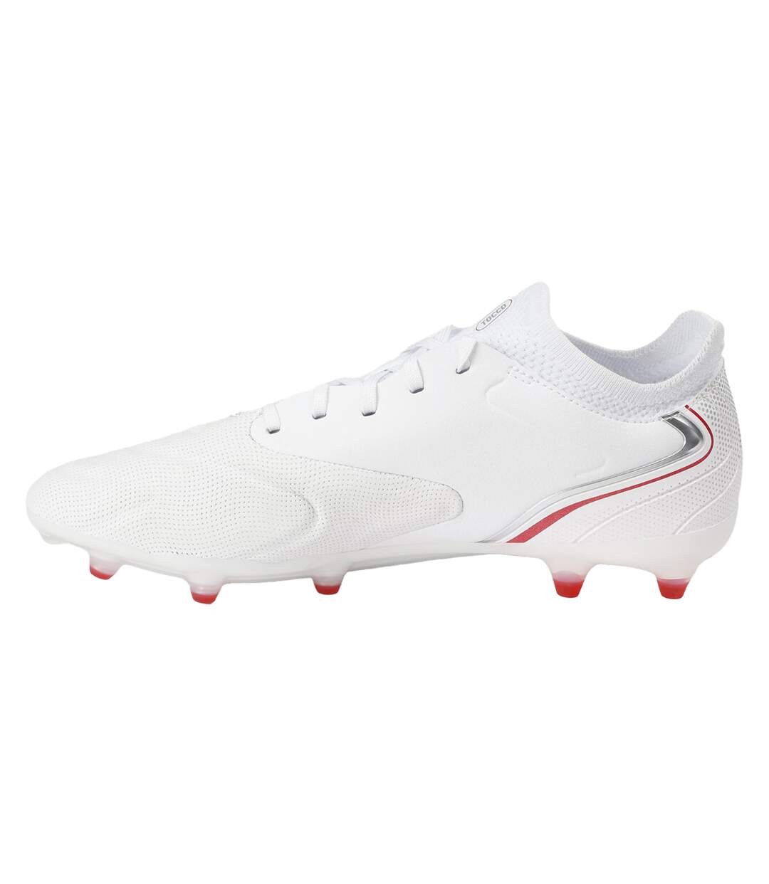 Mens Tocco V Pro Leather Firm Ground Football Boots White Silver Equestrian Red Umbro-2