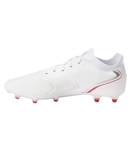 Mens Tocco V Pro Leather Firm Ground Football Boots White Silver Equestrian Red Umbro