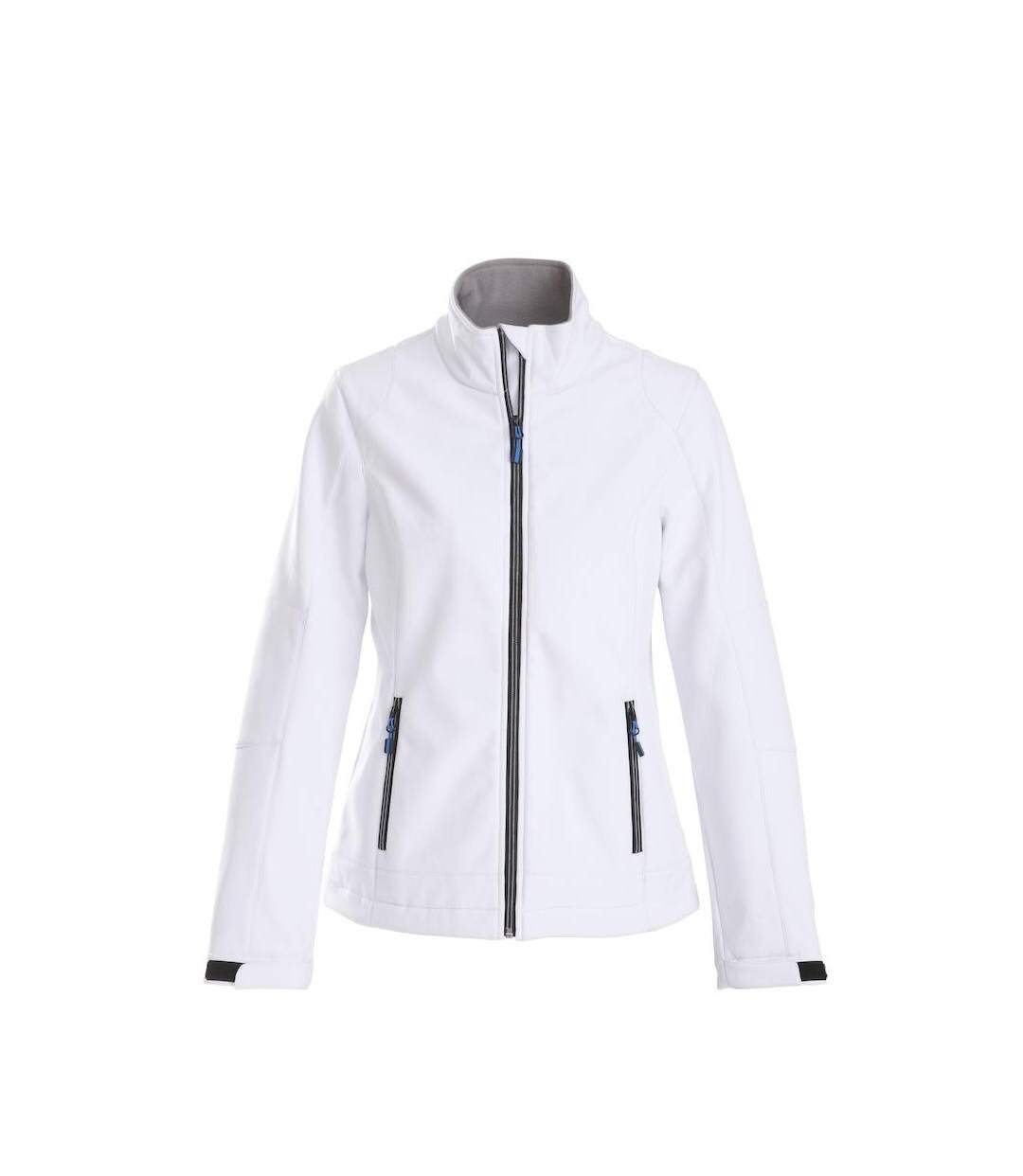 Womens/ladies Trial Soft Shell Jacket White Printer-1