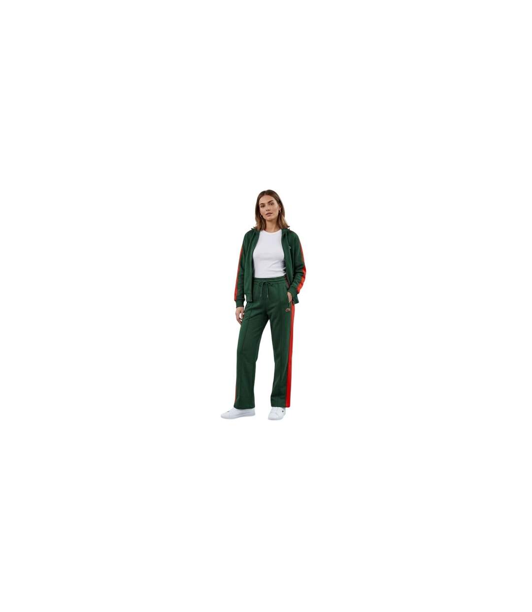 Pantalon De Survêtement Femme Rouge Sombre Orange Vif Lacoste-1