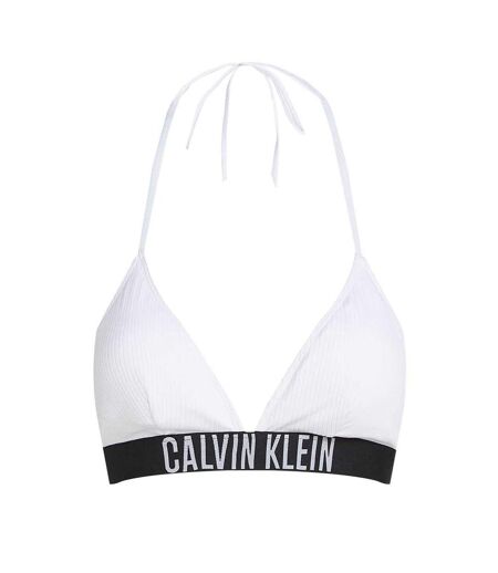 Womens/ladies Triangle Cups Bikini Top Brilliant White Calvin Klein