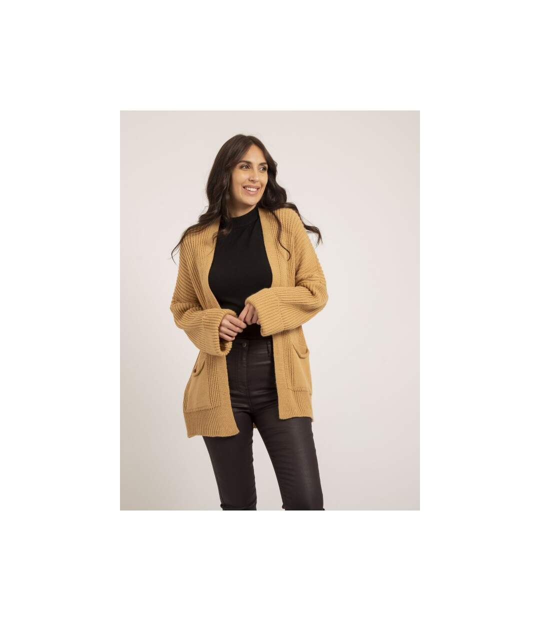 Gilet mi-long ouvert KIRSTEN - Dona X Lisa-1