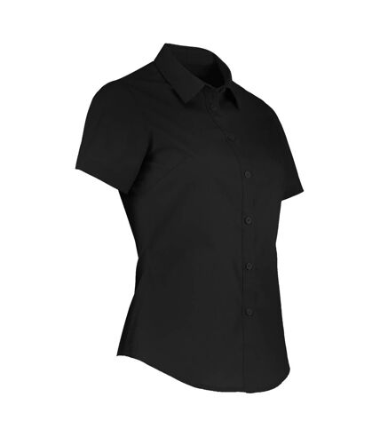 Kustom Kit Womens/Ladies Short Sleeve Tailored Poplin Shirt (Black) - UTPC3073