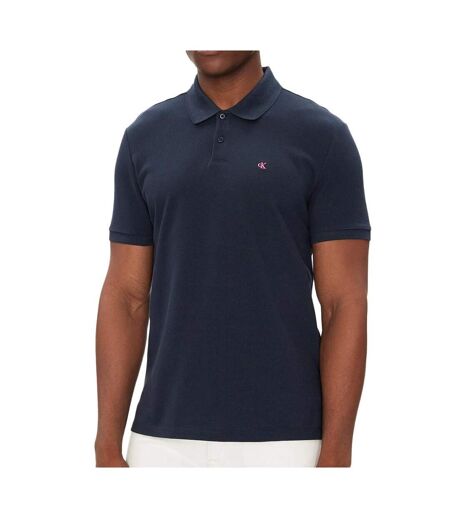 Polo marine homme calvin klein jeans ss monogram pique - l