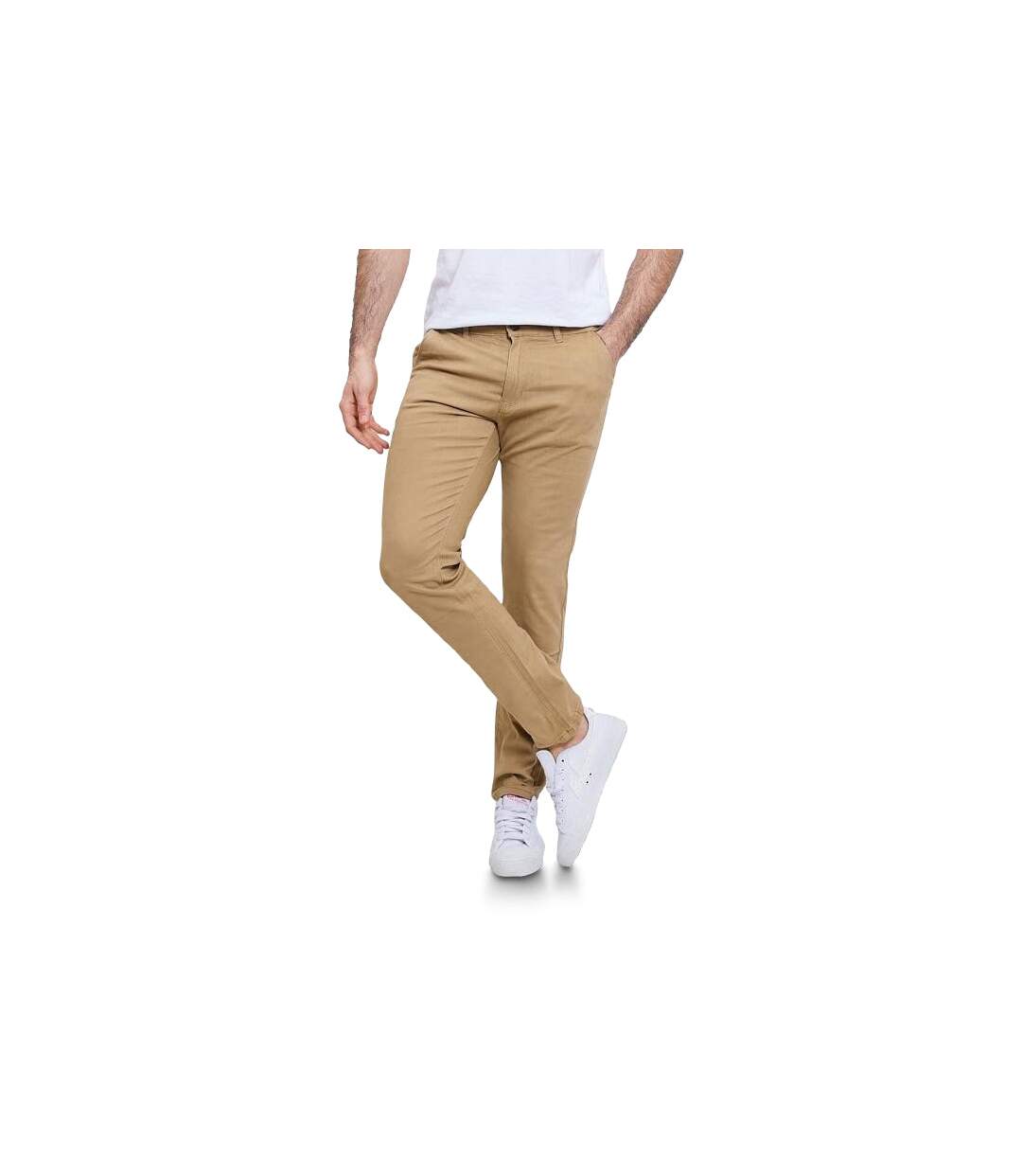 Pantalon homme chino slim de couleur marron-3