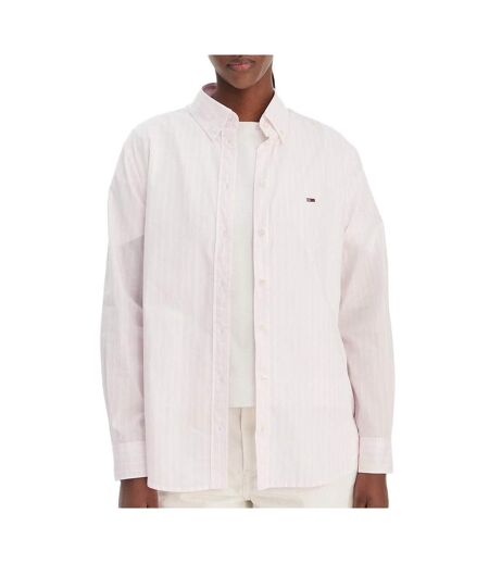 Chemise rose à rayures femme tommy hilfiger poplin