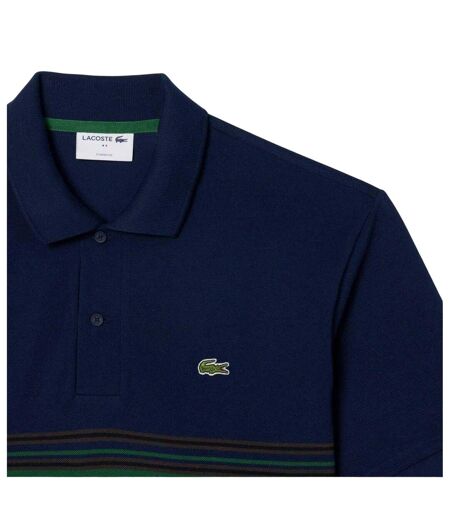 Mens Logo Short-sleeved Polo Shirt Navy Blue Lacoste