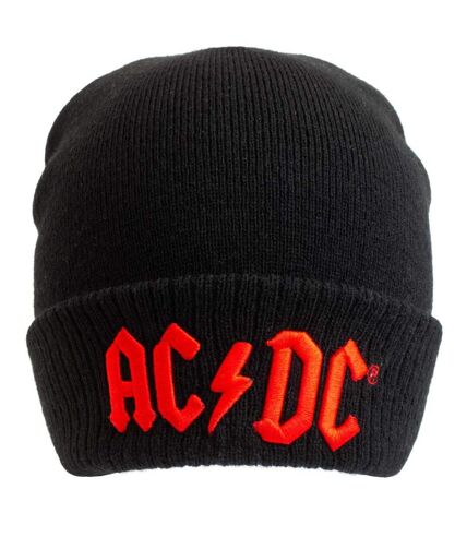 AC/DC Appliqué Logo Beanie (Black/Red)
