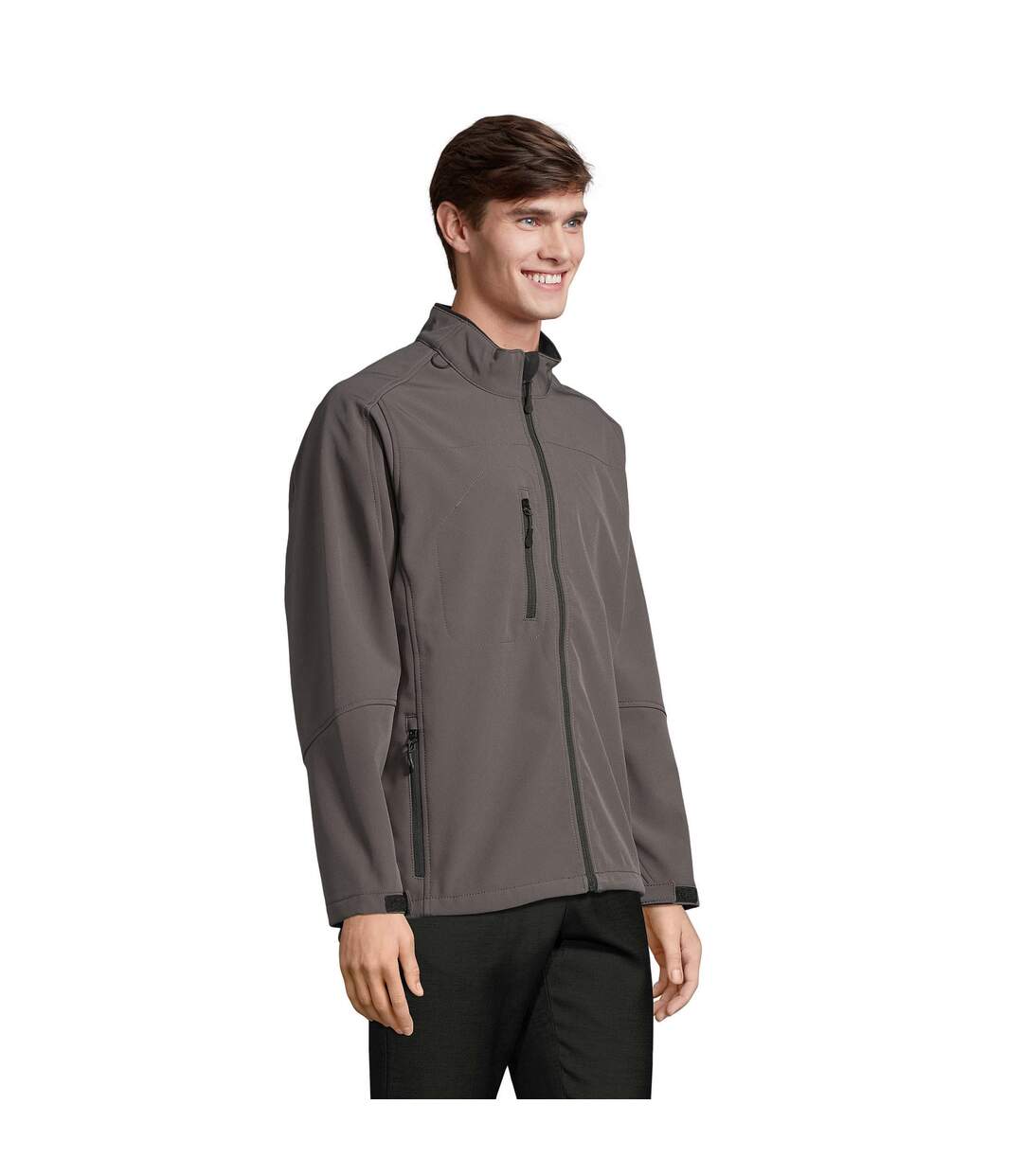 Veste Softshell Relax Homme Gris Charbon Uni SOLS-1