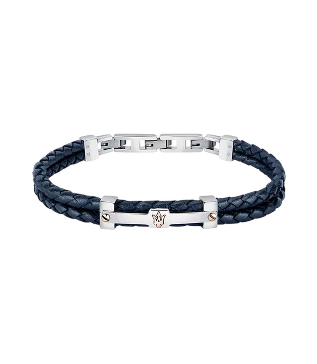 Mens Polished Braided Bracelet One Size Port Maserati-1